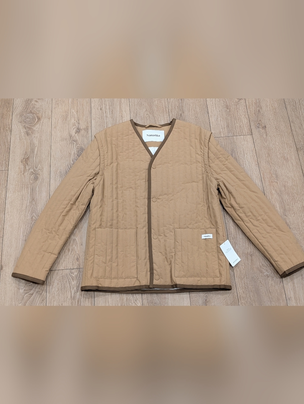 $945 Mens NANUSHKA "Loris" Quilted Jacket Beige Large